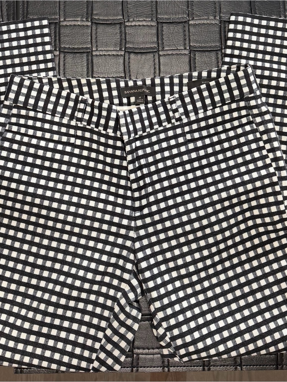 Banana Republic Sloan MidRise Slim Black & White Gingham Pant